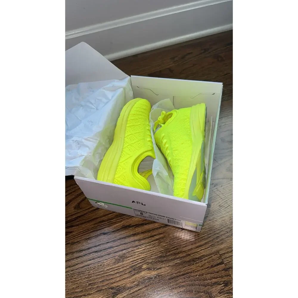 APL TechLoom Phantom Womens 8 Energy Clear Neon Yellow Green Sneakers New